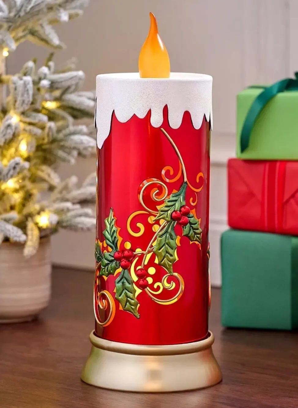 Valerie Indoor/Outdoor Metal Candle with Flickering Flame